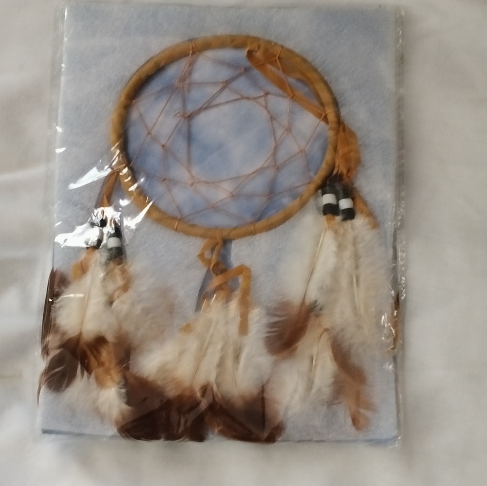 Dreamcatcher Brown and White Feather Bohemian